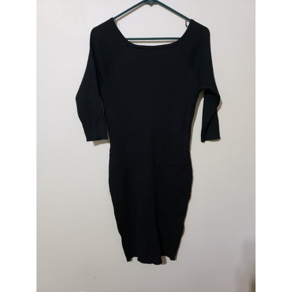 Say What black, juniors' plus size, ribbed, stretchy, bodycon dress, size 2X - Picture 8 of 8
